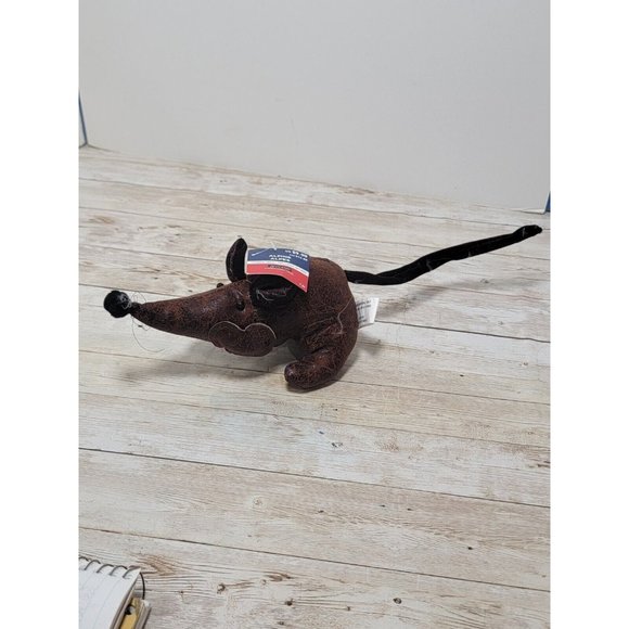 New Brown Polyester Leather Mouse 7" Stuff Toy Tabletop Holiday Christmas - Picture 1 of 7